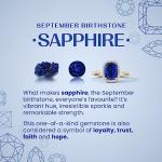 Angara Natural Blue Sapphire Solitaire Pendant for Women | Prong-Set Blue Sapphire Teardrop V-Bale Pendant with Diamond in Sterling Silver | September Birthday, Gemstone Jewelry Gift | A | 7x5mm