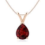 Angara Natural Garnet Solitaire Pendant for Women | 1.8 ct Pear Shape Garnet Solitaire Pendant Necklace in Rose Gold | January Birthday, Anniversary, Gemstone Jewelry Gift | AAAA | 9x7mm