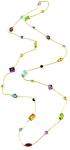 14K Yellow Gold Station Necklace With Regular Cut Gemstones By The Yard 36 Inch