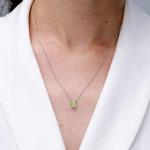 Angara Natural Peridot Solitaire Pendant for Women | 0.55 ct Round Peridot Solitaire Pendant Necklace in Sterling Silver | August Birthday, Anniversary, Gemstone Jewelry Gift | AAAA | 5mm