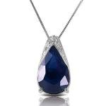 Galaxy Gold GG 14k 22" Solid White Gold Necklace with 4.65 Carat Natural Sapphire Pendant