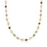 Ross-Simons 24.15 ct. t.w. Bezel-Set Multi-Gemstone Necklace in 18kt Gold Over Sterling. 36 inches