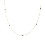 GELIN 14K Solid Gold Sapphire Station Necklace for Women | 14K Real Gold Sapphire Five Stone Yard Necklace | Dainty Station Necklace | Women's 14K Gold Gemstone Jewelry | Gift for Anniversary, 18"