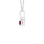 Angara Natural Ruby Solitaire Pendant for Women | 0.34 ct Round Ruby Diamond Solitaire Pendant Necklace in Sterling Silver | July Birthday, Anniversary, Gemstone Jewelry Gift | AA | 4mm
