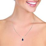 Galaxy Gold GG 14k 22" Solid White Gold Necklace with 4.65 Carat Natural Sapphire Pendant