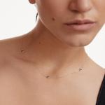 GELIN 14K Solid Gold Sapphire Station Necklace for Women | 14K Real Gold Sapphire Five Stone Yard Necklace | Dainty Station Necklace | Women's 14K Gold Gemstone Jewelry | Gift for Anniversary, 18"