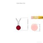 Angara Natural Ruby Solitaire Pendant for Women | 0.34 ct Round Ruby Diamond Solitaire Pendant Necklace in Sterling Silver | July Birthday, Anniversary, Gemstone Jewelry Gift | AA | 4mm