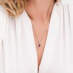 Angara Natural Amethyst Solitaire Pendant for Women | 0.6 ct Pear Shape Amethyst Diamond Solitaire Pendant Necklace in Sterling Silver | February Birthday, Gemstone Jewelry Gift | AAAA | 7x5mm