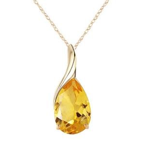 Galaxy Gold GG 14k Solid Yellow Gold Necklace with Pear-shaped Natural 5 carats Citrine 1627Y (18)