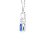 Angara Natural Tanzanite Solitaire Pendant for Women | 0.65 ct Pear Shape Tanzanite Diamond Solitaire Pendant Necklace in Sterling Silver | December Birthday, Gemstone Jewelry Gift | AA | 7x5mm
