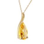 Galaxy Gold GG 14k Solid Yellow Gold Necklace with Pear-shaped Natural 5 carats Citrine 1627Y (18)