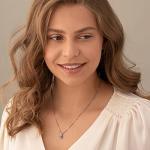 PEORA 14K White Gold Swiss Blue Topaz and Diamond Pendant for Women, Genuine Gemstone, AAA Grade Heart Shape Solitaire, 6mm, 1 Carat total, Blue Gemstone Necklace, December Birthstone Gold Necklace