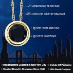 Gem Stone King 14K Solid Gold Gemstone Birthstone Pendant Necklace for Women | Round 6MM | Fine Jewelry for Her Mom Women Wife | With 18 Inch Chain