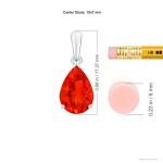 Angara Natural Fire Opal Solitaire Pendant for Women | 0.95 ct Pear Shape Fire Opal Solitaire Pendant Necklace in Sterling Silver | Birthday, Anniversary, Gemstone Jewelry Gift | AAAA | 10x7mm
