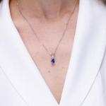 Angara Natural Tanzanite Solitaire Pendant for Women | 0.65 ct Pear Shape Tanzanite Diamond Solitaire Pendant Necklace in Sterling Silver | December Birthday, Gemstone Jewelry Gift | AA | 7x5mm