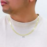 Nuragold 14K Real Yellow Gold Solid Herringbone Flexible Chain Necklace 14"-24" (3mm-7mm) Italian Jewelry for Men & Women - 5mm,16"