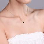 Gem Stone King 14K Solid Gold Gemstone Birthstone Pendant Necklace for Women | Round 6MM | Fine Jewelry for Her Mom Women Wife | With 18 Inch Chain