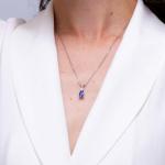 Angara Natural Tanzanite Solitaire Pendant for Women | 0.65 ct Pear Shape Tanzanite Diamond Solitaire Pendant Necklace in Sterling Silver | December Birthday, Gemstone Jewelry Gift | AA | 7x5mm