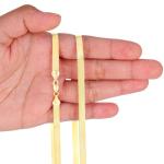 Nuragold 14K Real Yellow Gold Solid Herringbone Flexible Chain Necklace 14"-24" (3mm-7mm) Italian Jewelry for Men & Women - 5mm,16"