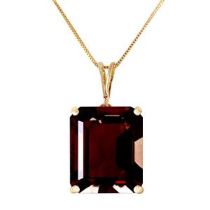 Galaxy Gold GG 14k 20" Solid Gold Necklace with 7.0 Carat Octagon-shaped Garnet Pendant