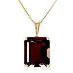 Galaxy Gold GG 14k 20" Solid Gold Necklace with 7.0 Carat Octagon-shaped Garnet Pendant