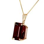 Galaxy Gold GG 14k 20" Solid Gold Necklace with 7.0 Carat Octagon-shaped Garnet Pendant