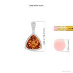 Angara Natural Citrine Solitaire Pendant for Women | 1.4 ct Trillion Shape Citrine Diamond Solitaire Pendant Necklace in Sterling Silver | November Birthday, Gemstone Jewelry Gift | AAAA | 8mm