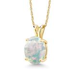 Gem Stone King 14K Yellow Gold 10X8MM Oval Gemstone Birthstone Pendant Necklace | Gold Necklace For Women | With 18 Inch Chain | Fine Jewelry Gifts for Her Mom Women Wife