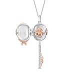 Disney Belle Key Pendant Necklace in Rose Gold
