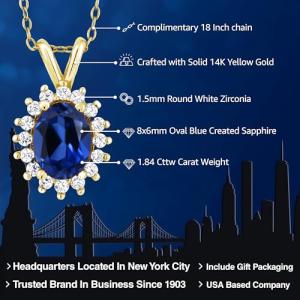 14K Gold Birthstone Halo Pendant Necklace for Women