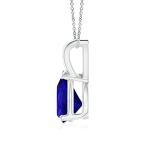 Angara Natural Tanzanite Solitaire Pendant for Women | 1.1 ct Pear Shape Tanzanite Solitaire Pendant Necklace in Sterling Silver | December Birthday, Anniversary, Gemstone Jewelry Gift | AAAA | 8x6mm