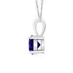 Angara Natural Tanzanite Solitaire Pendant for Women | 0.9 ct Round Tanzanite Solitaire Pendant Necklace in Sterling Silver | December Birthday, Anniversary, Gemstone Jewelry Gift | AAAA | 6mm