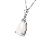 Galaxy Gold GG 14k 24" White Gold Natural Pear-shaped Opal Drop Pendant Necklace