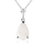 Galaxy Gold GG 14k 24" White Gold Natural Pear-shaped Opal Drop Pendant Necklace