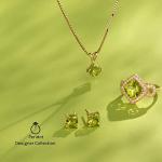 PEORA 14K White Gold Peridot and Diamond Pendant for Women, Genuine Gemstone, Heart Shape Solitaire, 6mm, 1 Carat total, Real Gold Peridot Jewelry, August Birthstone Necklace, w/Jewelry Box
