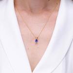 Angara Natural Tanzanite Solitaire Pendant for Women | 1.1 ct Pear Shape Tanzanite Solitaire Pendant Necklace in Sterling Silver | December Birthday, Anniversary, Gemstone Jewelry Gift | AAAA | 8x6mm