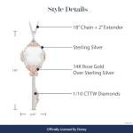 Disney Belle Key Pendant Necklace in Rose Gold
