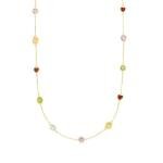 Multi-Gemstone Station Necklace in Gold Over Sterling