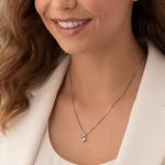 PEORA Solid 14K White Gold Aquamarine Pendant for Women, Genuine Gemstone Solitaire, 0.75 Carat Cushion Cut, 6mm, Blue Aquamarine Necklace, March Birthstone Necklace, w/Jewelry Box