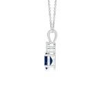 Angara Natural Blue Sapphire Solitaire Pendant for Women | 0.6 ct Oval Shape Blue Sapphire Diamond Solitaire Pendant Necklace in Silver | September Birthday, Gemstone Jewelry Gift | AA | 6x4mm