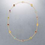 Multi-Gemstone Station Necklace in Gold Over Sterling