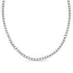 20 Carat NATURAL REAL Round 14K White Gold 17 "Uniform Straight Diamond Tennis Riviera Necklace (D-E Color, VS1-VS2 Clarity) Graduating Ultra Premium Collection 4 Prong