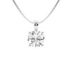 Belacqua 2 Carat Round Lab Grown Diamond Solitaire Pendant Necklace in 14K White Gold, IGI Certified, Prong Set, E-F Color, VS Clarity,Fine Jewelry for Women, Gift Box Included