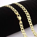 Solid 14k Gold Cuban Link Chain - 9mm Thick, 24" Long - Heavy Solid Golden Chain Flat Curb Link Necklace - Mens Jewelry Made with Hypoallergenic Yellow 14 Karat Gold (50.9g)