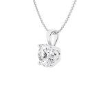Belacqua 2 Carat Round Lab Grown Diamond Solitaire Pendant Necklace in 14K White Gold, IGI Certified, Prong Set, E-F Color, VS Clarity,Fine Jewelry for Women, Gift Box Included