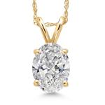 Gem Stone King 1 to 5 Carat 14K Gold IGI Certified Oval-Cut Lab Grown Diamond Pendant Necklace For Women | E-F Color | VS1-VS2 Clarity | With 18 Inch Gold Chain