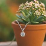 1 Carat LAB GROWN Round Cut Diamond Solitaire Pendant IGI Certified 14K White Gold 4 Prong Diamond Pendant Necklace For Women (E-F-G, VS1-VS2, 1 c.t.w)