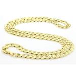 Solid 14k Gold Cuban Link Chain - 9mm Thick, 24" Long - Heavy Solid Golden Chain Flat Curb Link Necklace - Mens Jewelry Made with Hypoallergenic Yellow 14 Karat Gold (50.9g)
