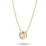 Carbon Atelier IGI Certified 1 Carat Brilliant Cut Lab Grown Diamond Round Solitaire Pendant Necklace for Women I 14k Yellow Gold Necklace (G-H, VS1-VS2, cttw) I 18 Inch Long Chain I Bezel Set