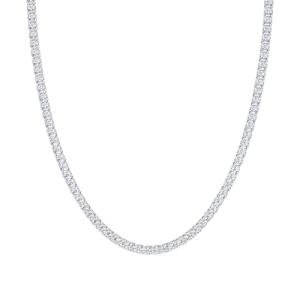 Shop QSE IGI Certified 5.00 Carat Lab Grown Diamond Tennis Necklace for Women 14k White Gold 4 Prong Lab Diamond Necklace Gift Box Packaging (E-F Color, VS1-VS2 Clarity) (18 Inches)